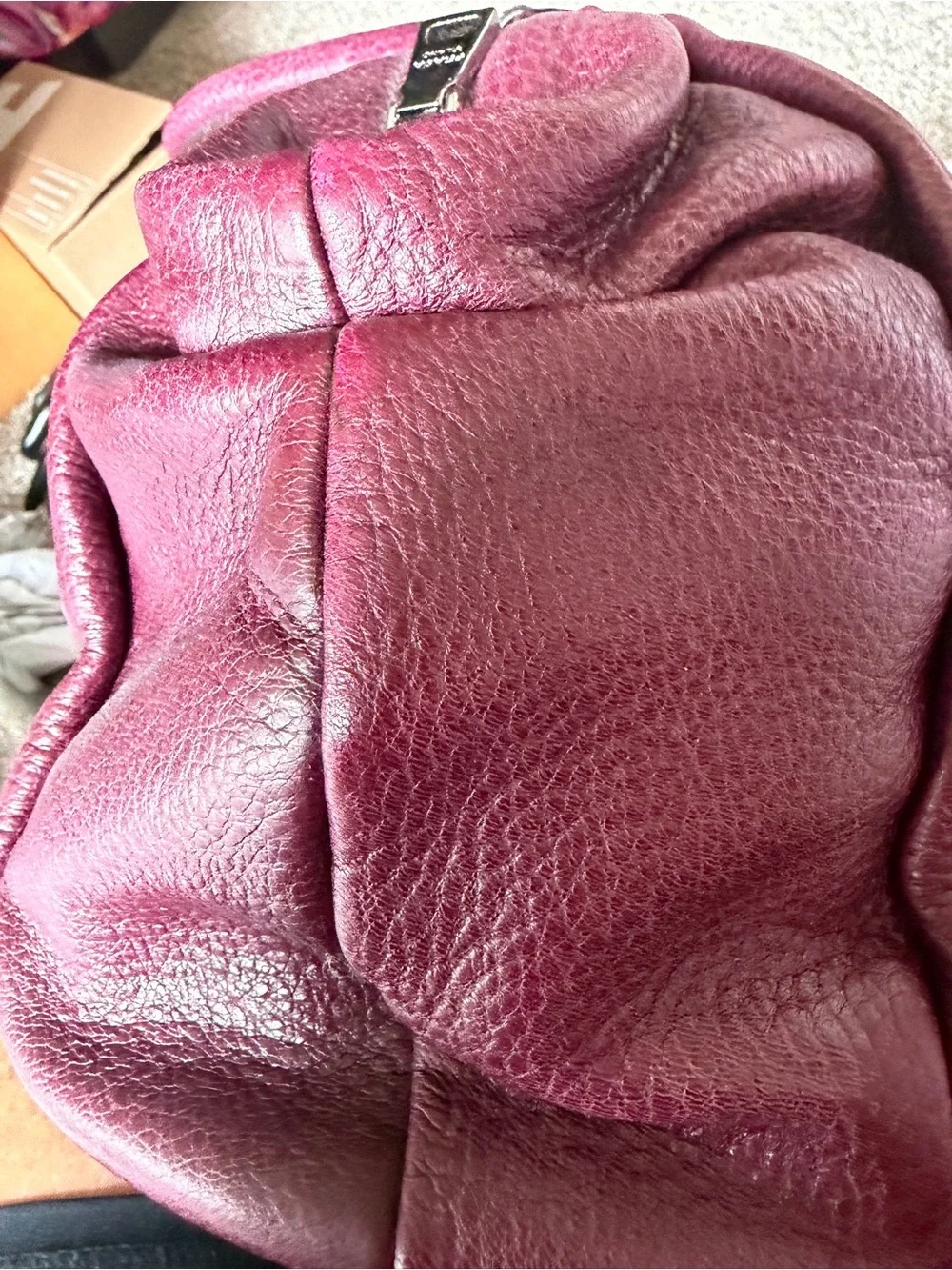 Prada Women's Burgundy Plum Leather Satchel
